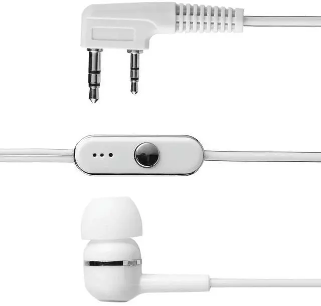 Alt view image 2 of 4 - 1.2m PTT Mic Earpiece Headset for Walkie Talkie 2 Pin Dual Earphone Earpiece Replacement for BAOFENG KENWOOD