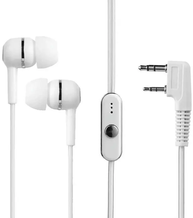 Main image of 1.2m PTT Mic Earpiece Headset for Walkie Talkie 2 Pin Dual Earphone Earpiece Replacement for BAOFENG KENWOOD