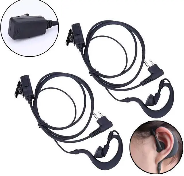 Alt view image 2 of 3 - 2-Pin Walkie Talkie Earpiece Headset Mic PTT Earphone Walkie Talkie Headset Multifunctional Privacy for CB Radio