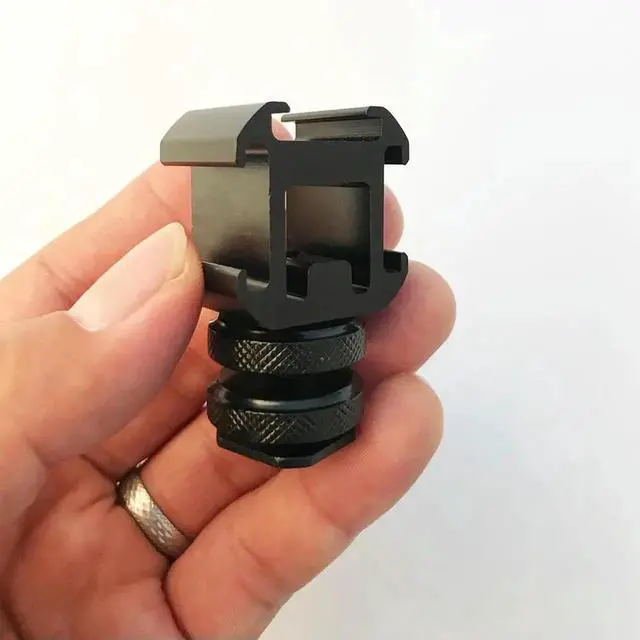 Alt view image 4 of 4 - Camera Hot Shoe Mount Camera Hot Shoe Extension Bracket with Triple Cold Shoe Mount On-Camera Mount Adapter 1/4inch Screw