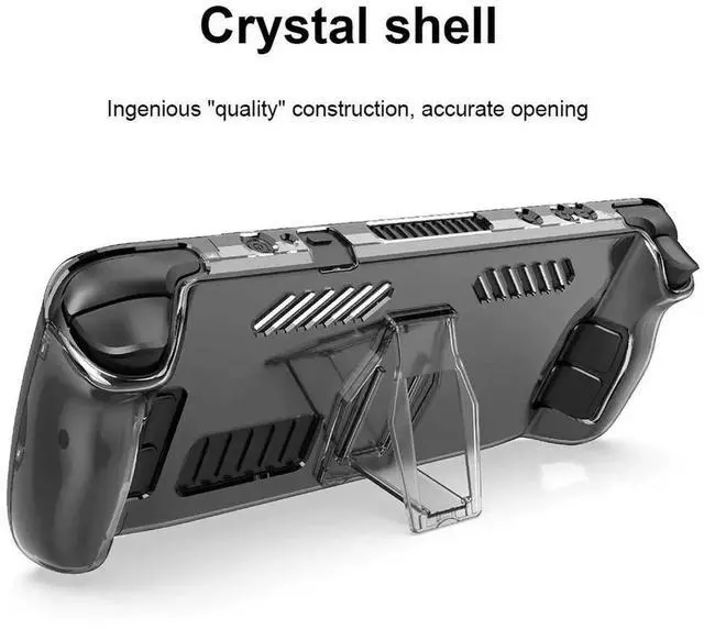 Alt view image 4 of 4 - Hard PC Host Split Cases Anti Slip Transparent Game Console Shell Accessories Replacement Detachable with Support for Steam Deck