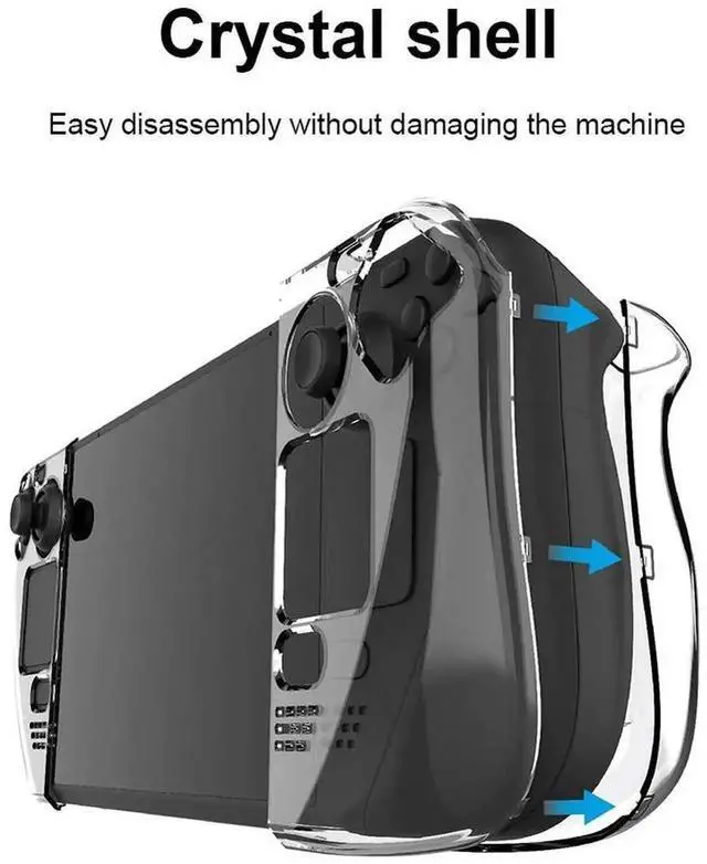 Alt view image 3 of 4 - Hard PC Host Split Cases Anti Slip Transparent Game Console Shell Accessories Replacement Detachable with Support for Steam Deck