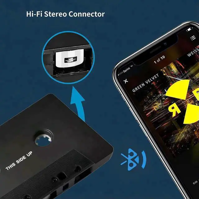 Alt view image 2 of 3 - 2021 Cassette Adapter Bluetooth-compatible Aux Stereo Car Universal Car Audio Cassette Tape Aux Stereo Adapter for MP3 Player