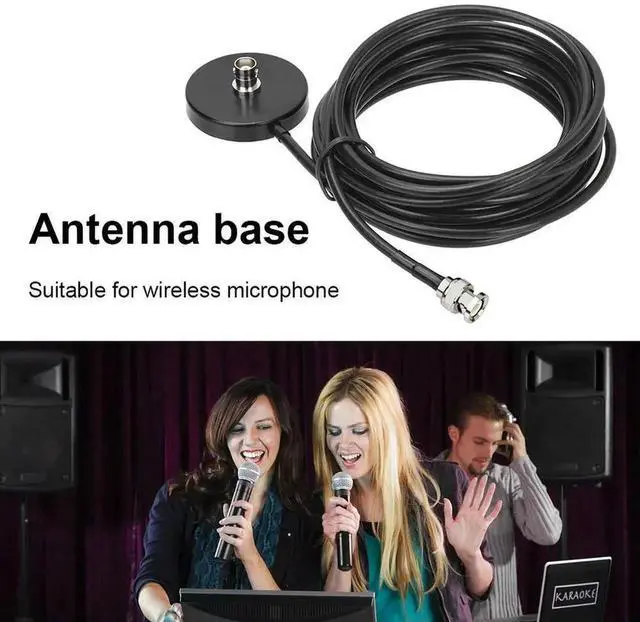 Alt view image 3 of 3 - RG58 BNC Magnetic Female Base Portable BNC Female Magnetic Mount Base 5 Meters for Two Way Radio for Wireless Microphone