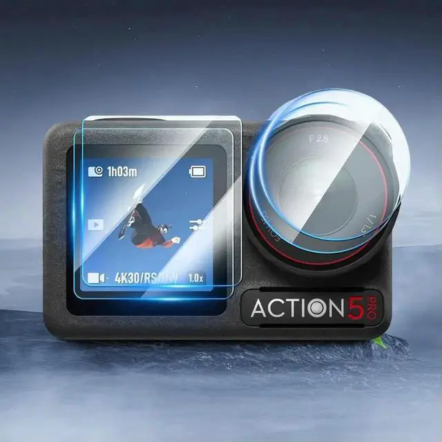 Alt view image 3 of 3 - 2 Set Screen Protector Ultra-Clear Tempered Glass Film Anti-scratch -proof for Osmo Action 5 Pro Camera Accessories