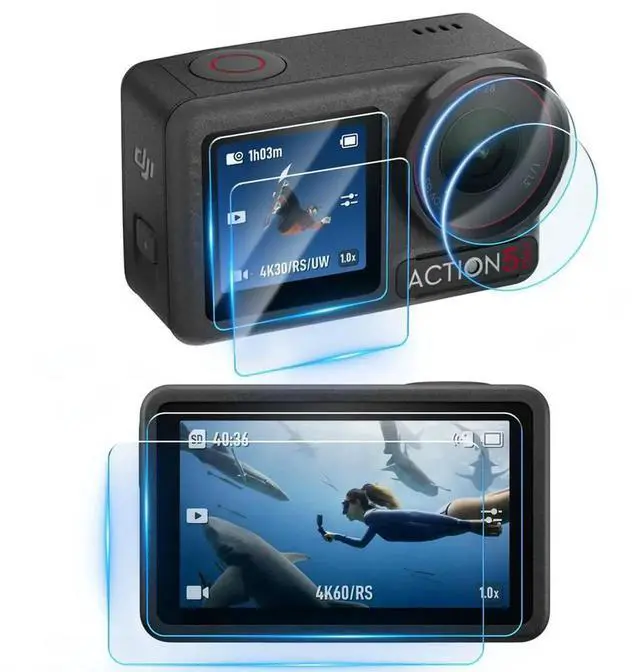 Alt view image 2 of 3 - 2 Set Screen Protector Ultra-Clear Tempered Glass Film Anti-scratch -proof for Osmo Action 5 Pro Camera Accessories