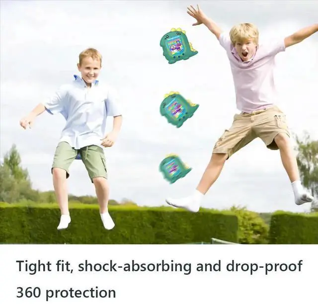 Alt view image 4 of 4 - Silicone Case Shockproof Protector Skin Cute 3D Dinosaur Pattern with Finger Lanyard for Tamagotchi Uni 2023 Virtual Pet Machine