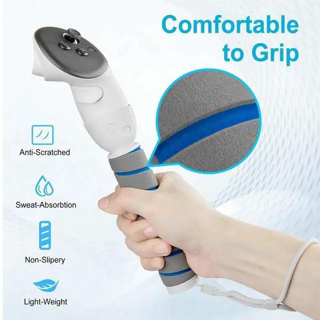 Alt view image 3 of 4 - VR Sticks Controller Grips Dual Handles Extension Grips VR Handle Extender Extension Grips for Quest 3S/Quest 3 Controller