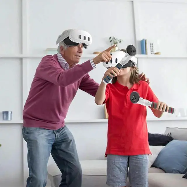 Alt view image 2 of 4 - VR Sticks Controller Grips Dual Handles Extension Grips VR Handle Extender Extension Grips for Quest 3S/Quest 3 Controller