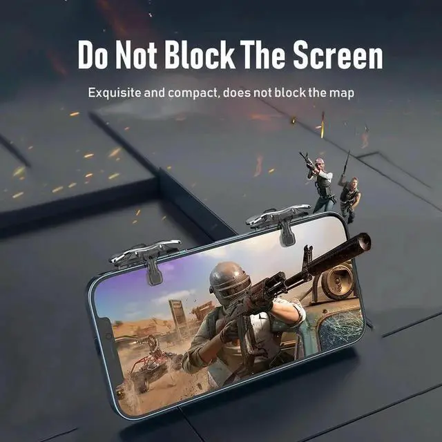 Alt view image 3 of 3 - 1 Pair Mobile Phone Game Trigger Controller Joystick for 4-13mm Thickness Gamepad Aim Button Shooter