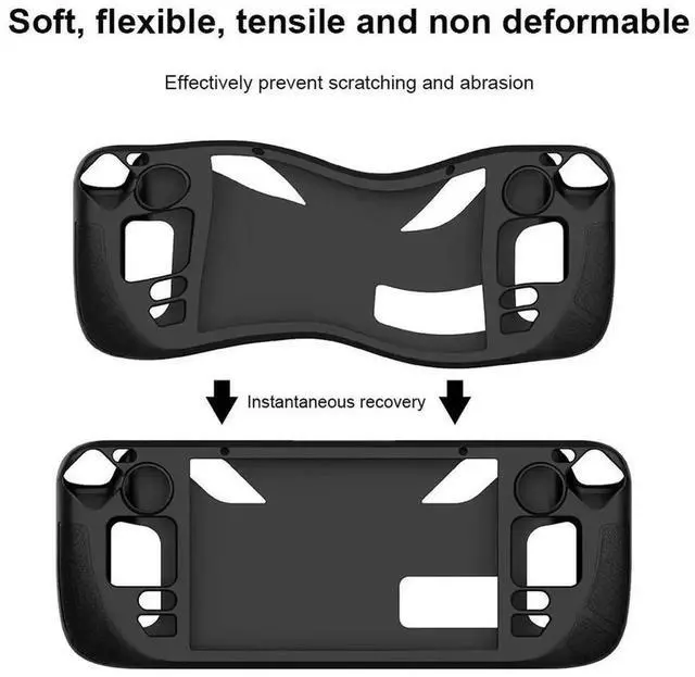 Alt view image 3 of 4 - Silicone Case Anti Slip Soft Shell Game Console Full Cover with Foldable Bracket Replacement Accessories for Steam Deck