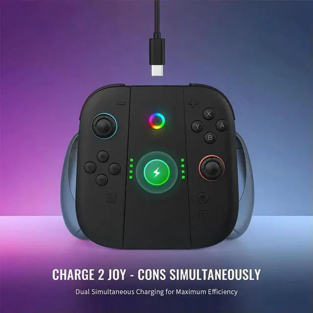 Alt view image 2 of 4 - Charging Grip for NS2 Controller Comfort Grip Multi-Purpose Portable Handle Charger Dock Wear Resist for NS2 Joy-Con Controller