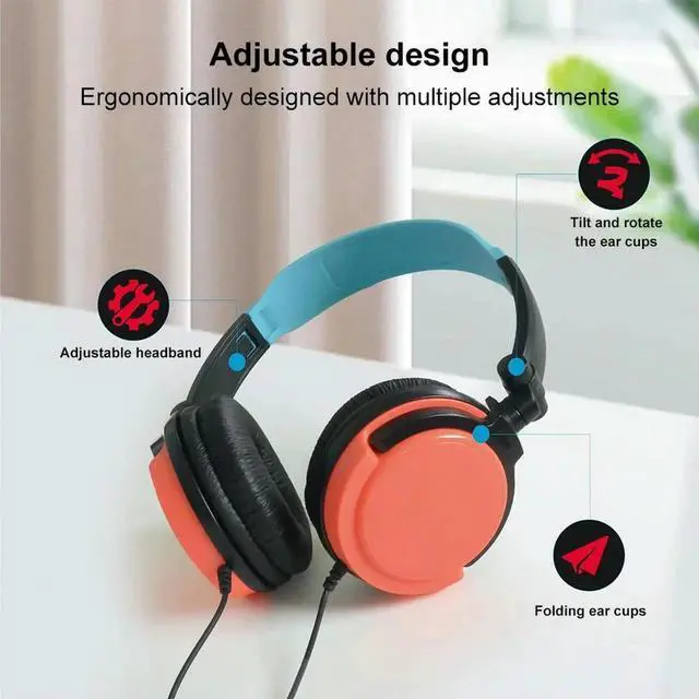 Alt view image 2 of 4 - Wired Gaming Headphones with Microphone Volume Control Over-Ear Headphones Game Headset for Switch2/OLED 5 XBOX PC