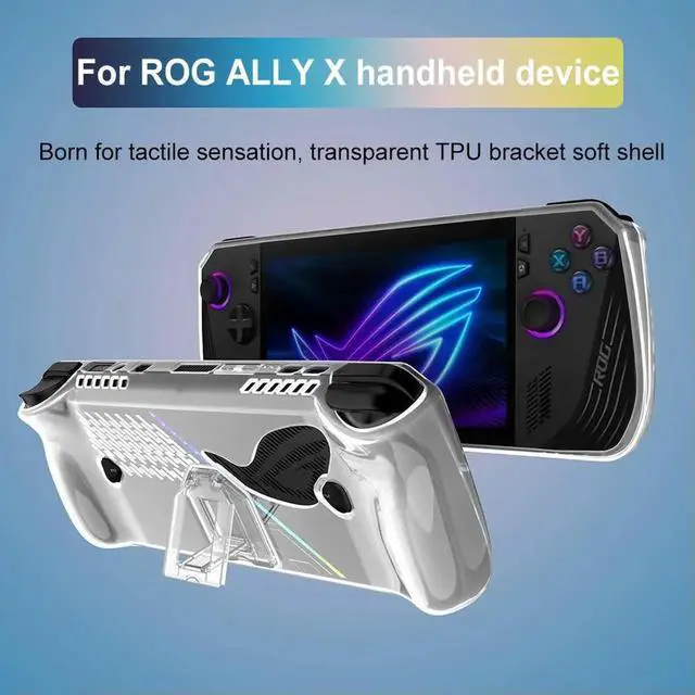 Alt view image 3 of 3 - For ROG Ally X Console Soft Transparent Case with Bracket Protector Shell Sleeve Soft TPU Protective Shell Game Accessories