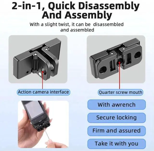 Alt view image 2 of 4 - Magnetic Quick Release Base with 1/4 Threaded Port Magnetic Adapter Mount Foldable Quick Release Bracket for X4 Camera