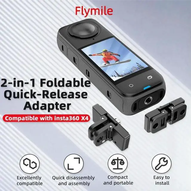 Alt view image 4 of 4 - Magnetic Quick Release Base with 1/4 Threaded Port Magnetic Adapter Mount Foldable Quick Release Bracket for X4 Camera