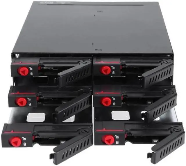 Main image of 6 Bay Hard Disk Enclosure Rack Data Storage For 2.5" SATA SSD HDD Home Backup Mail Storage Computer Case Server Chassis