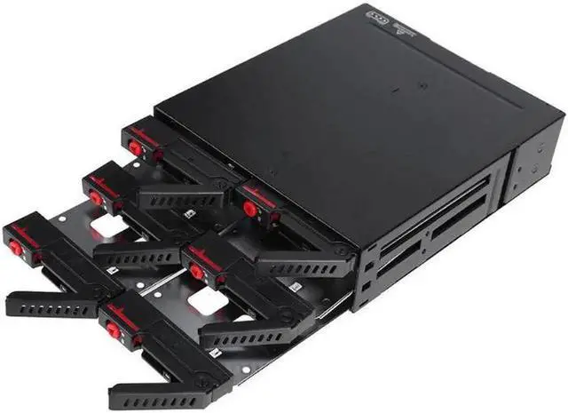 Alt view image 3 of 4 - 6 Bay Hard Disk Enclosure Rack Data Storage For 2.5" SATA SSD HDD Home Backup Mail Storage Computer Case Server Chassis