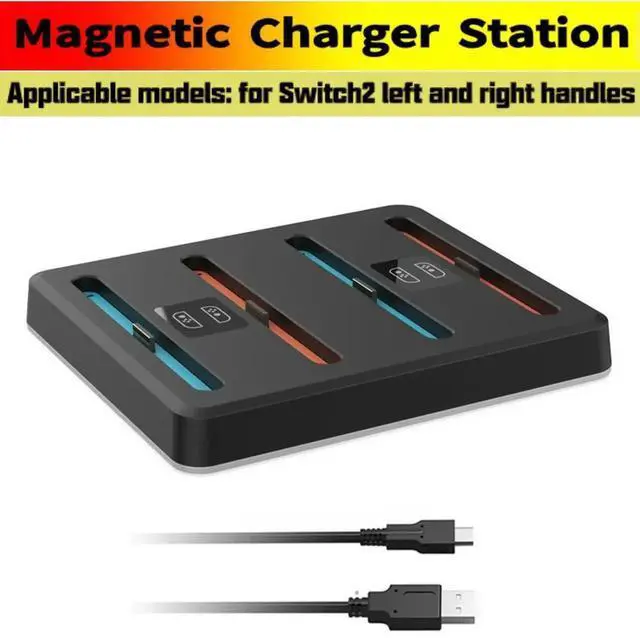 Alt view image 3 of 4 - Controller Charger with RGB Lights Charging Dock Magnetic Controller Charger Stand Station for Nintendo Switch2 Accessories