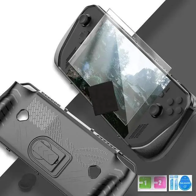 Alt view image 3 of 3 - For ROG Ally X TPU Protective Skin Case Anti-Scratch with Stand Shell Sleeve Case All-round Protection Game Accessories