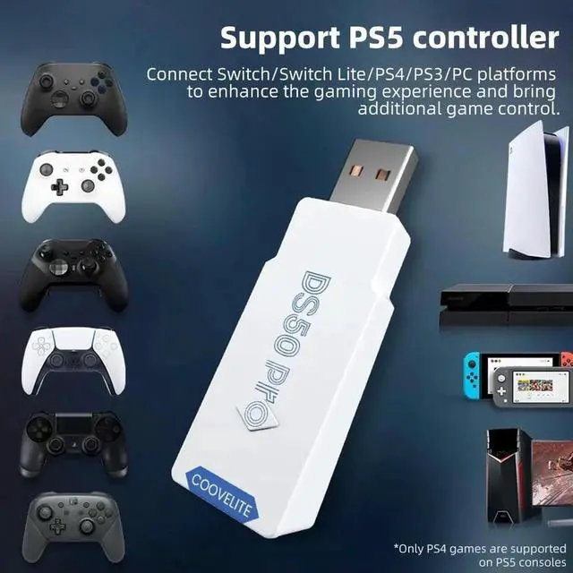 Alt view image 2 of 3 - DS50 Pro Game Controller Converter Plug and Play Support Multi-platform Game Accessories for PS5/PS4/XboxElite Pro Controller