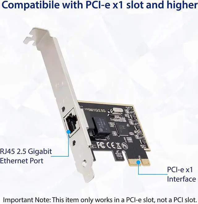 Alt view image 5 of 6 - JAENFONG 2.5 Gigabit Ethernet PCI Express PCI-E Network Interface Card 10/100/1000/25000 Mbps RJ45 LAN SI-PEX24059