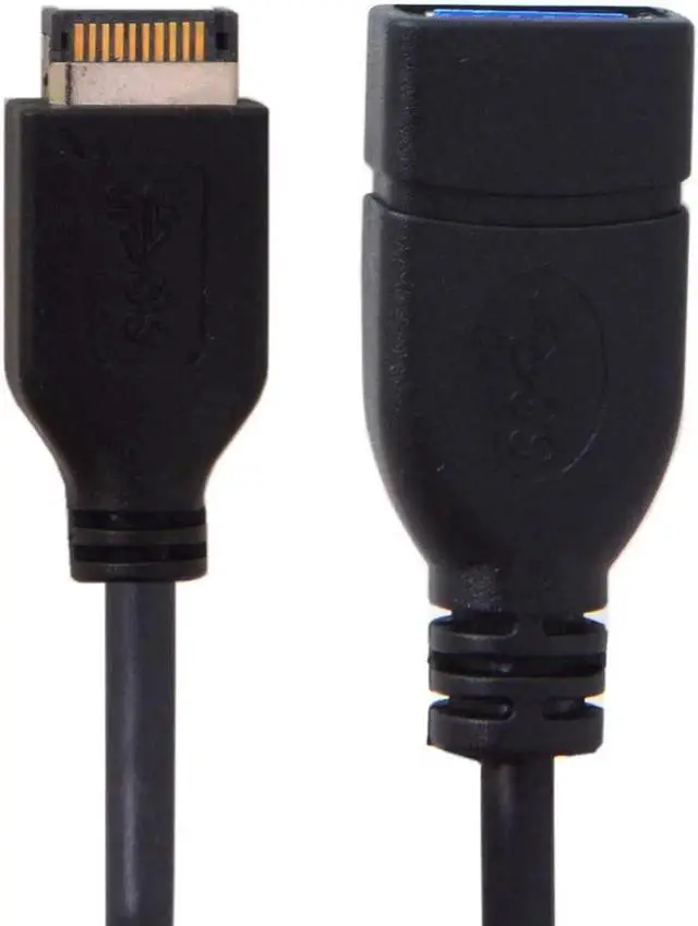 Alt view image 5 of 6 - JAENFONG USB 3.1 Front Panel Header to USB 3.0 Type-A Female Extension Cable 20cm Type-E IDC Connector