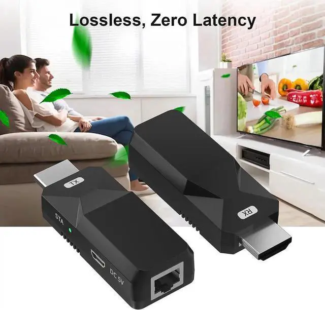 Alt view image 4 of 7 - JAENFONG 1080P HDMI Extender, Use Cat5e/6 Ethernet Cable Extend Audio and Video Signals up to 165 Feet with Lossless Transmission