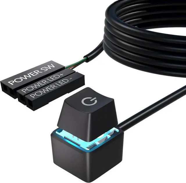 Main image of JAENFONG Desktop Computer Power Switch Power Supply Control Adapter Cable 65 inch External PC Power Button ATX Desktop Computer Case Motherboard Switch On Off Power SW Cables