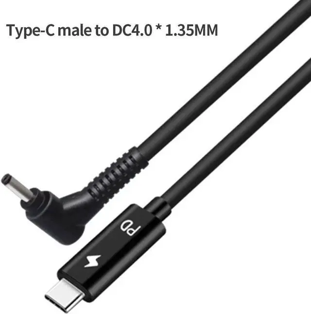 Alt view image 2 of 3 - JAENFONG New Laptops Portable Type-C DC Power Charger Cable 1.5M 65W USB C Male to DC Male PD Fast Charging Connector Adapter Notebook PC (DC4.0x1.35MM)