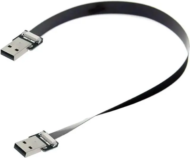 Alt view image 3 of 5 - JAENFONG Flat Slim FPC USB 2.0 Type-A Male to USB 2.0 Type-A Male Data Cable for FPV & Disk & Scanner & Printer 100CM