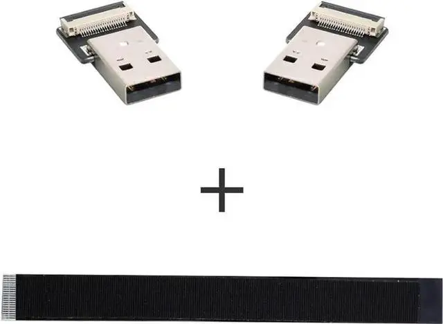 Alt view image 4 of 5 - JAENFONG Flat Slim FPC USB 2.0 Type-A Male to USB 2.0 Type-A Male Data Cable for FPV & Disk & Scanner & Printer 100CM