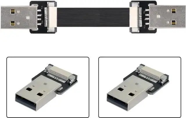 Alt view image 2 of 5 - JAENFONG Flat Slim FPC USB 2.0 Type-A Male to USB 2.0 Type-A Male Data Cable for FPV & Disk & Scanner & Printer 100CM