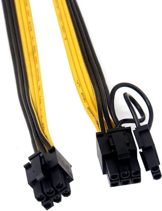 Alt view image 4 of 6 - JAENFONG 6PCS PCIe 6Pin to 6+2 Pin Power Supply Cable 8 Pin to 6 Pin PCI Express Graphics Card Power Cable GPU to GPU Male Port for Server 6Pin Converter Board BTC Miner (70cm,6PCS a Lot