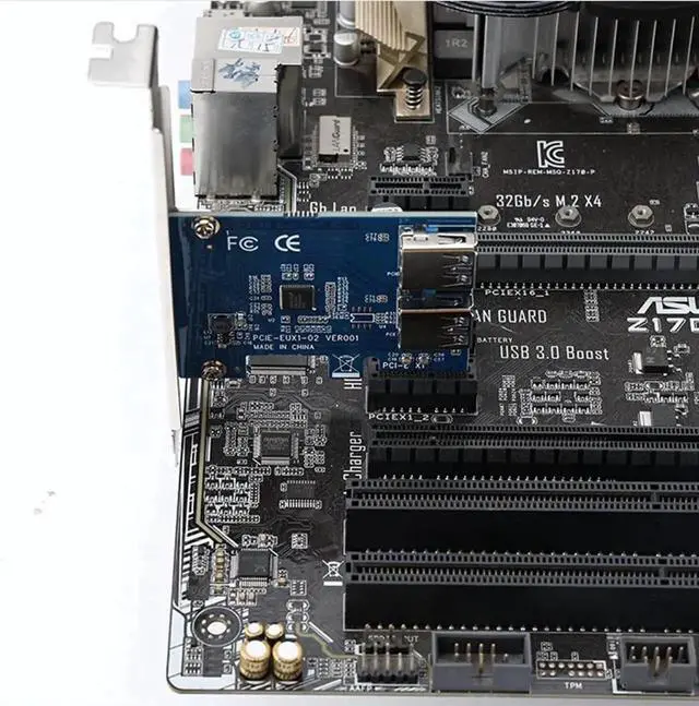 Alt view image 6 of 6 - JAENFONG PCIe 1 to 2 PCI Express 1X Riser Card 2 in 1 PCI-E Expansion Card 2 Ports USB3.0 Adapter for Bitcoin Mining Device Rabbet Ethereum Mining ETH