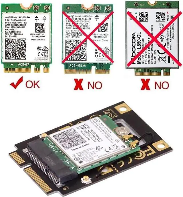 Alt view image 5 of 7 - JAENFONG ChenYang M.2 Key-A NGFF to Mini PCI-E PCI Express Converter Adapter for 9260 8265 7260 WIFI6 WIFI7 AC Card