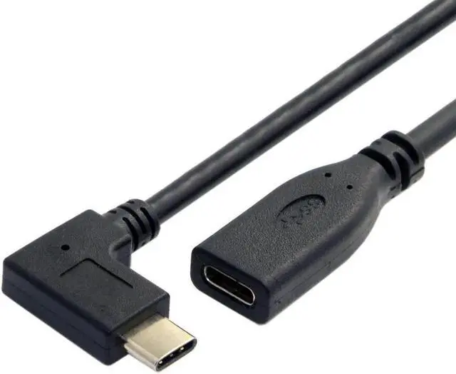 Main image of JAENFONG USB-C USB 3.1 Type C Male to Female 90 Degree Right Angled Extension Data Cable for Tablet 20cm