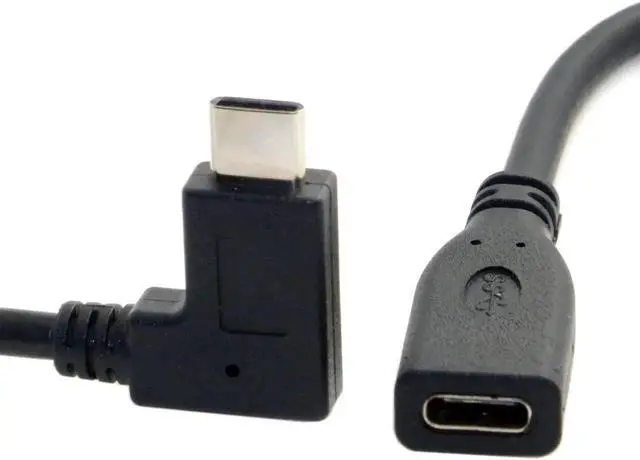Alt view image 6 of 6 - JAENFONG USB-C USB 3.1 Type C Male to Female 90 Degree Right Angled Extension Data Cable for Tablet 20cm