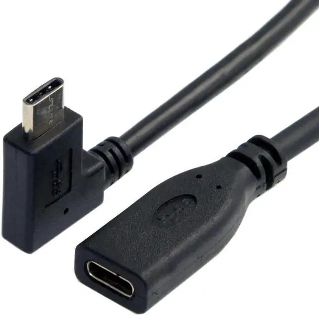 Alt view image 2 of 6 - JAENFONG USB-C USB 3.1 Type C Male to Female 90 Degree Right Angled Extension Data Cable for Tablet 20cm