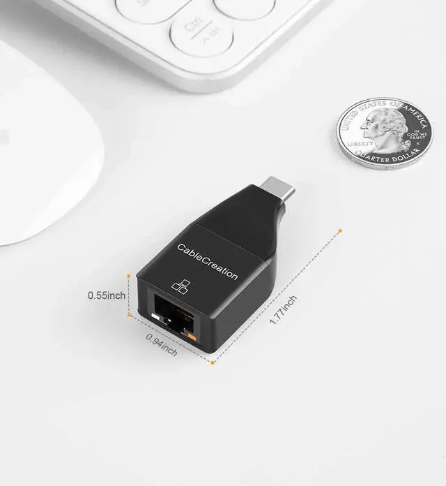 Alt view image 4 of 7 - USB C Ethernet Adapter 1000Mbps, CableCreation USB-C to Ethernet Adapter Type C Network Converter Compatible for MacBook, MacBook Pro/Air 2020 2018, Dell XPS 13/15, Galaxy S10/S20