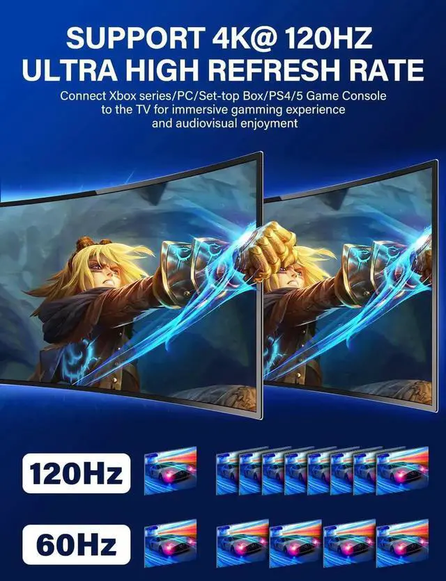 Alt view image 2 of 7 - JAENFONG HDMI Switch 8k Ultra HD 2 in 1 Out, 48Gbps High-Speed HDMI 2.1 Switcher, Support 8K@60Hz, 4K@120Hz, 1080P@240Hz, Compatible with Xbox X, PS5, TV, Monitors OZ8Q2