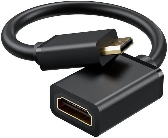 Main image of JAENFONG Mini HDMI to HDMI Adapter 4K@60Hz, 15cm Mini HDMI Male to HDMI 2.0 Female Cord, Supports HDR 3D Dolby 18Gbps, Compatible with DSLR, Raspberry Pi, Camcorder, Graphics Card, Laptop, HDTV, Proje