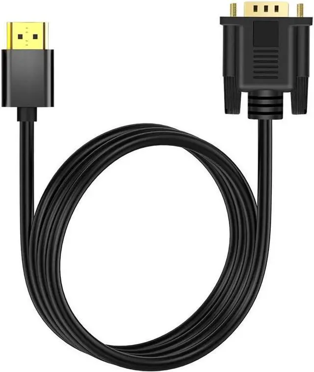 Alt view image 3 of 7 - JAENFONG HDMI to VGA, Gold-Plated HDMI to VGA 6 Feet Cable (Male to Male) Compatible for Computer, Desktop, Laptop, PC, Monitor, Projector, HDTV, Raspberry Pi, Roku, Xbox and More