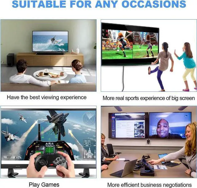 Alt view image 4 of 7 - JAENFONGFiber HDMI Cable, Real UHD HDR,8K@60Hz 4K@120Hz, Fiber Optic HDMI Cable CEC, EDID, eARC, HDCP2.2, 3D, High Speed 48Gbps HDMI Fiber Optic Cable for PS4 SetTop Box HDTVs Projectors, 30m 100 ft.