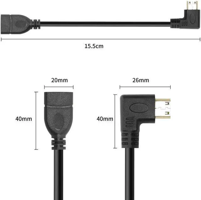 Alt view image 2 of 7 - JAENFONG  [UHD HDMI 2.1 Cable]Supports output 8K@60HZ(B 90 Degree Mini HDMI to HDMI Cable 15CM High Speed Right Angle HDMI Extension Cable, 2 Pack High Speed Gold Plated Swivel ConverterLeft Angle+Rig
