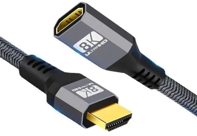 Main image of JAENFONG  HDMI 2.1 Cable HDMI UHD 8K 60hz 4K 120hz 48Gbs Male to Female Extension Cable with Audio 3D HDMI Cord 1.5M