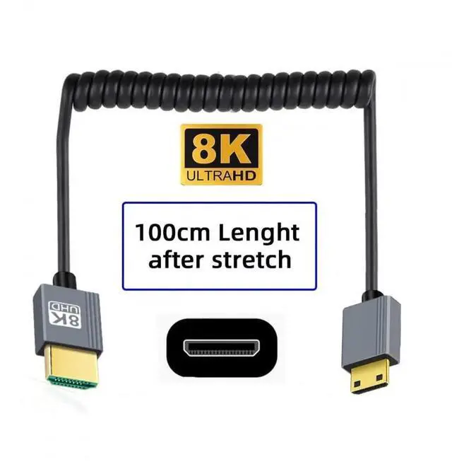 Alt view image 5 of 7 - JAENFONG  Cable Mini HDMI 2.1 Male to HDMI Male 8K 60hz Stretch Coiled Cable for HDTV Computer Laptop Monitor (100cm)
Be the first to review this product...