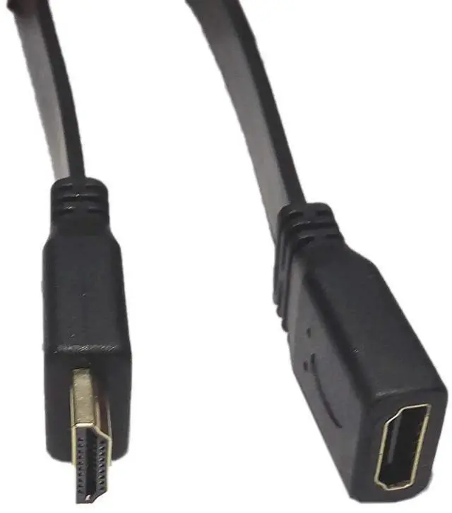 Alt view image 7 of 7 - JAENFONG  HDMI Extension Cable 1FT Flat Slim High Speed HDMI Extender Cable A Male to A Female Cord(Black)