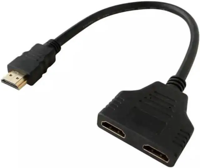 Main image of JAENFONG  1PC HDMI-compatible 2 Dual Port Y Splitter HD 1080P V1.4 Male To Double Female Adapter Cable 1 In 2 Out Converter Connect Cable