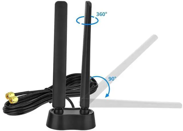 Alt view image 6 of 6 - Tri-Band WiFi 6E Antenna 6GHz 5GHz 2.4GHz 6.0dBi Gaming Omnidirectional for PC Desktop Computer PCIe WiFi 6E Card